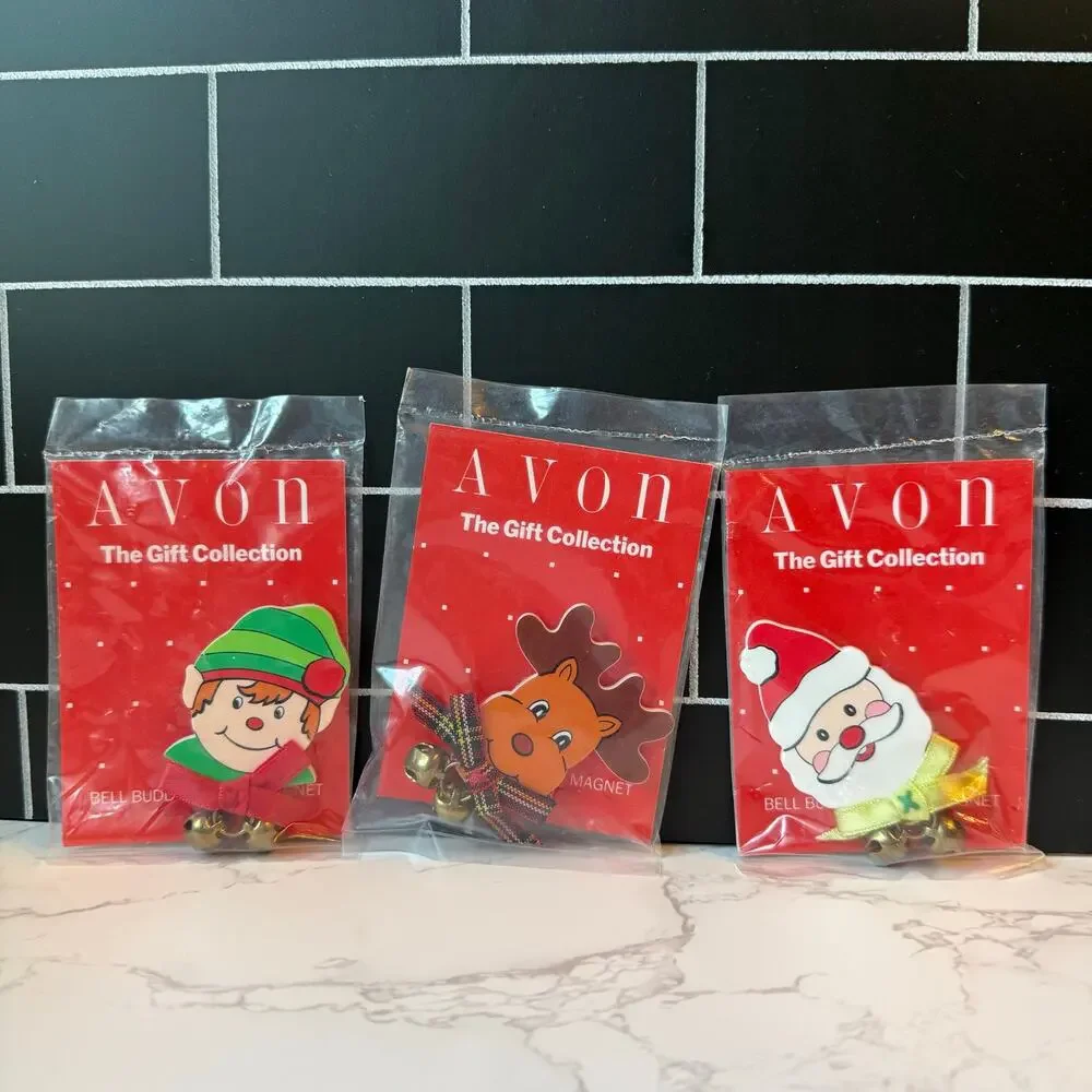 VTG 90s Avon Bell Buddy Christmas Magnets Set of 3 NIB